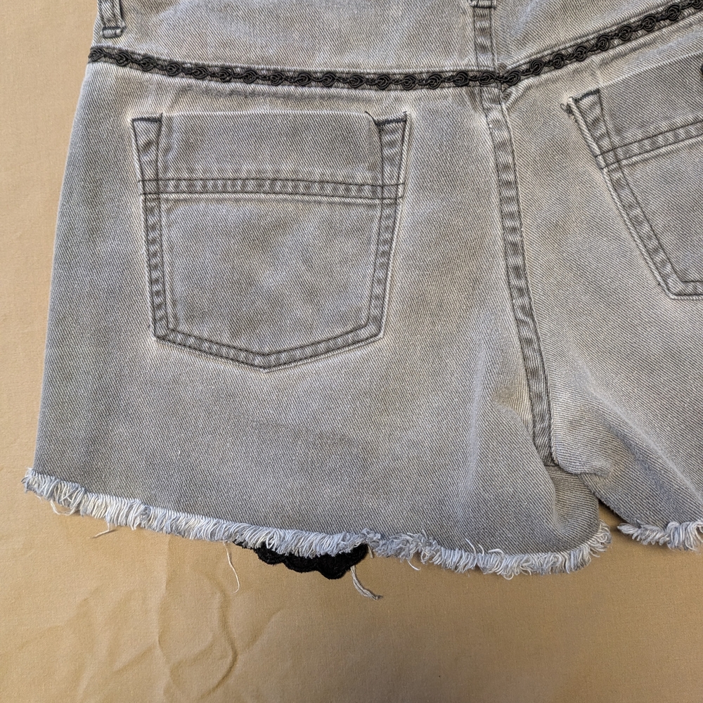 Free People Gray Distressed Jean Shorts - Picture 8 of 9